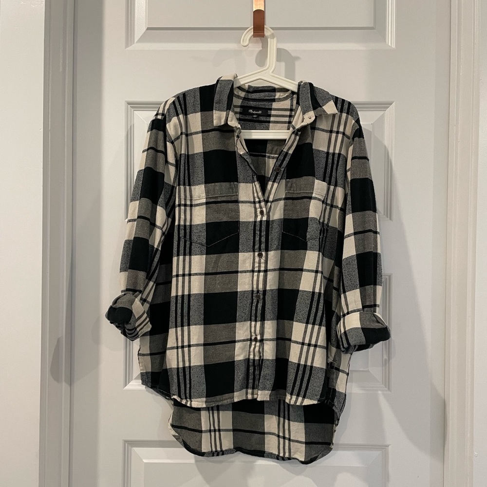Madewell navy plaid shirt